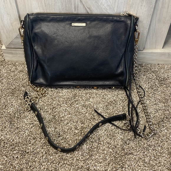 REBECCA MINKOFF TRIPLE ZIP ROCKER CROSSBODY BLACK - Picture 3 of 7